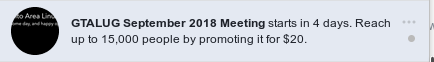 Facebook asking for $20 to show my event to 15000 people via facebook event notification.