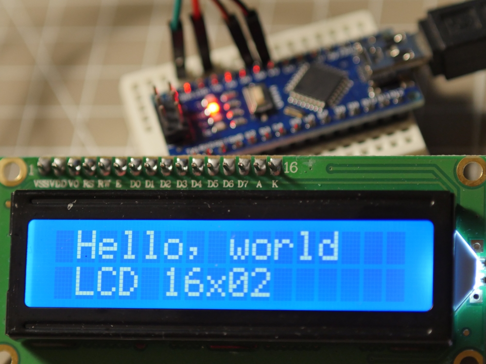 Hello world on 16x2 line controller